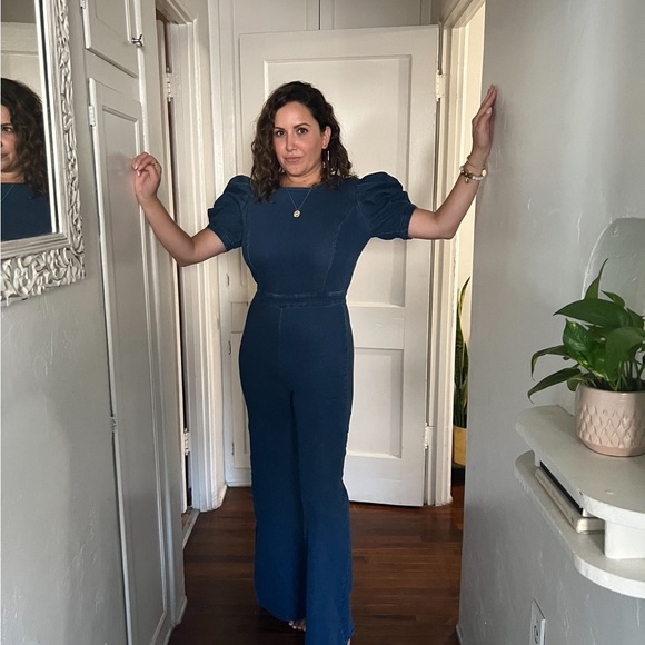 One piece Denim jumpsuit with open back - Picture 14 of 14